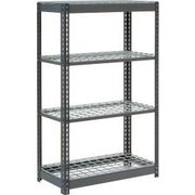 Global Equipment Heavy Duty Shelving 36"W x 18"D x 60"H With 4 Shelves - Wire Deck - Gray 717199